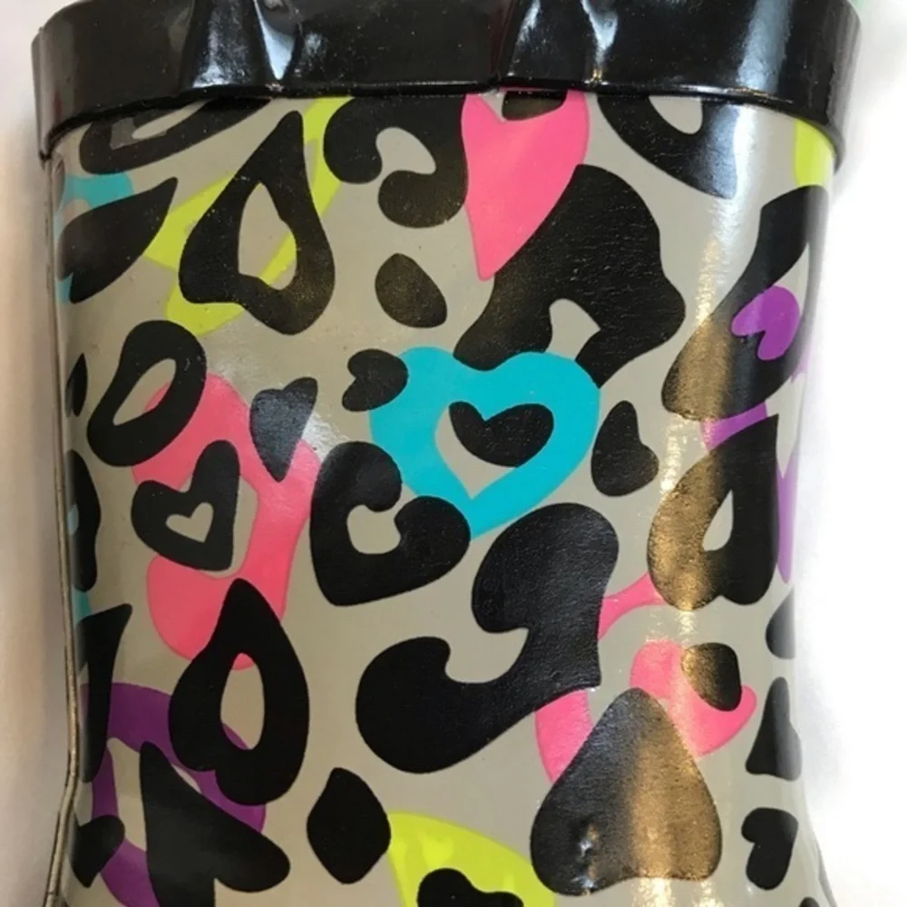 Western Chief Waterproof Groovy Leopard Girls Rain Boots -Size 5  NWT